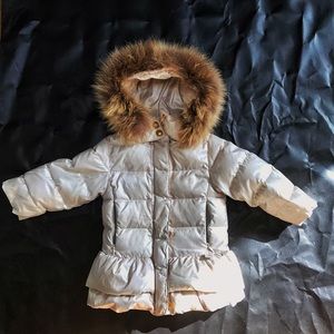 Down jacket with real fur